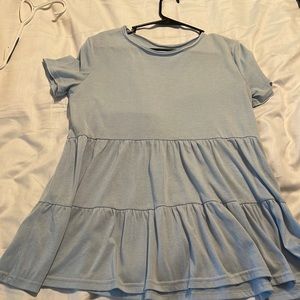 size small, shein blouse, light blue